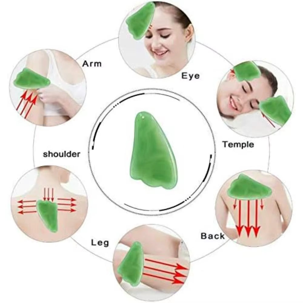 Natural Jade Gua Sha Scraping Massage Tool Guasha Board,Great Tools for SPA Acupuncture Therapy Trigger Point Treatment-Hot Sale